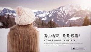 Natural scenery PPT template_Snow scenery
