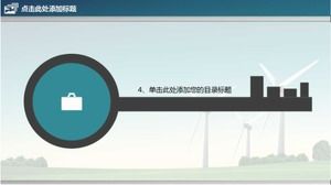 Windmill power generation background electricity energy ppt template
