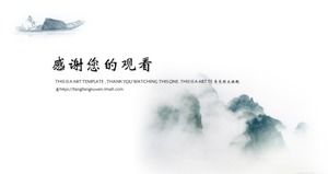 PPT-Vorlage mit poetischer Tinte im chinesischen Stil