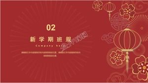 Plantilla ppt de reunión de clase temática del día de año nuevo de estilo chino