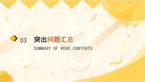 Yellow simple autumn work report summary ppt template