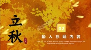 Veinticuatro términos solares dorados que comienzan la plantilla ppt del tema del otoño