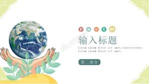 Cute cartoon dzień ziemi prezentacja reklama szablon ppt