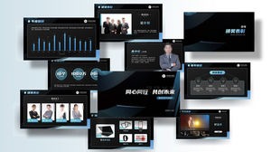 Blue green technology wind Internet company annual meeting ppt template