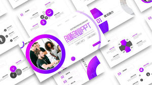 Gradient purple geometric style innovative business presentation ppt template