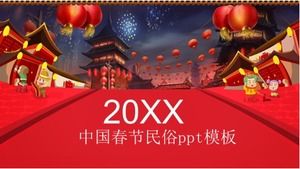 Modello ppt personalizzato popolare del festival di primavera cinese