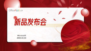 Happy red company new product launch ppt template