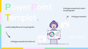Fresh hand-painted teaching courseware PPT template