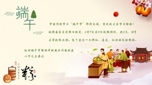 Primary and secondary school Dragon Boat Festival holiday safety education cartoon ppt template