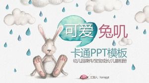 Ilustracja wiatr kreskówka królik małe zwierzę szablon PPT
