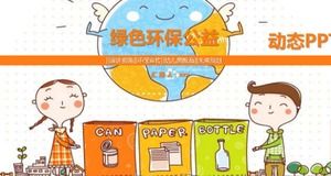 Green environmental protection public welfare kindergarten publicity and education ppt template