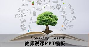Grüne kleine frische Lehrerin sagte Lektion PPT-Vorlage