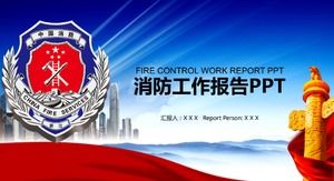 Fire knowledge presentation fire work report ppt template