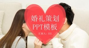 Modelo de PPT de planejamento de eventos de casamento de embelezamento romântico de amor quente