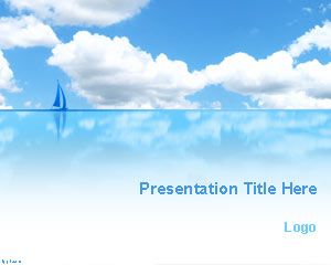 Mavi Deniz ve gökyüzü PowerPoint Şablon Mavi Deniz ve gökyüzü PowerPoint Şablon