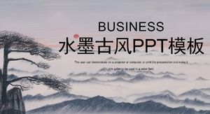 Schöne alte Reimtintenmalerei Hintergrund im chinesischen Stil PPT-Vorlage