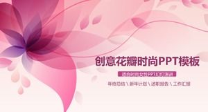 Bellissimi petali rosa decorati con modello PPT generale di affari delle donne alla moda