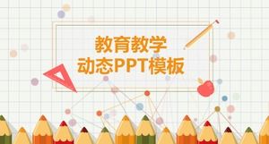 Niedliche PPT-Vorlage für Unterrichtsmaterialien für Kinder mit Bleistift