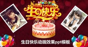 Happy birthday animation effect ppt template