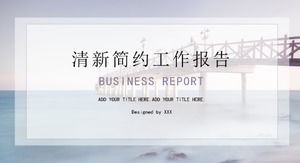 Fresh and simple work report PPT template