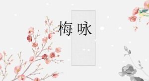 Modelo de ppt de flor de ameixa de estilo chinês elegante