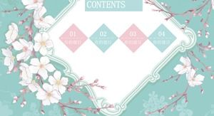 Beautiful and elegant flower embellishment small fresh general PPT template