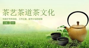Modello ppt di presentazione del riepilogo della cultura del tè della cerimonia del tè