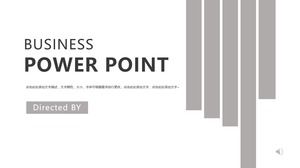 Plantilla PPT de informe de trabajo empresarial adornada con fondo gris y blanco simple