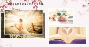 Beautiful romantic peach blossom embellishment love commemorative album PPT template