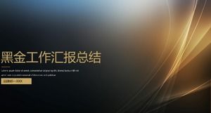 High-end gorgeous black gold theme company business work report PPT template