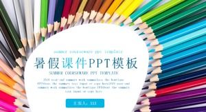 Șablon ppt de cursuri de vară cu creion de culoare creativ