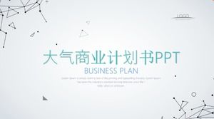 Atmosferyczna linia kropkowa minimalistyczny biznesplan firmy wiatrowej PPT szablon