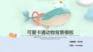 Cute warm and exquisite cartoon animal illustration wind background general PPT template