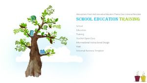 Șablon PPT pentru educație simplă și colorată pentru creșterea copiilor