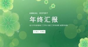 Plantilla PPT de resumen de informe de trabajo de fin de año fresco pequeño verde