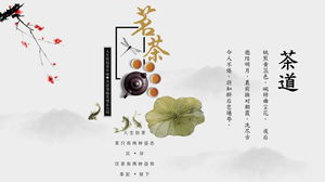 Plantilla PPT de entrenamiento de etiqueta de arte de té de estilo chino exquisito