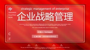 Modello PPT di gestione della strategia aziendale di struttura rossa di atmosfera moderna