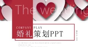 Șablon PPT roșu pentru planificarea nunții creative