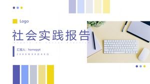 Plantilla PPT de informe de práctica social de estudiante universitario de estilo minimalista moderno