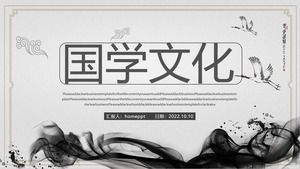 Plantilla PPT de cursos de cultura china de estilo chino de tinta y lavado clásico y elegante