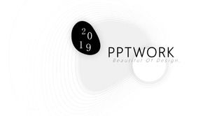 Modello PPT generale di affari di stile minimalista di linea in bianco e nero di moda