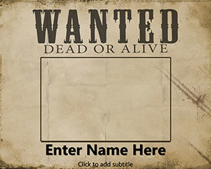 Kostenlose Wanted Dead or Alive Powerpoint-Vorlage