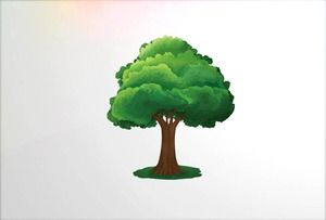 11 arbres de dessin animé PPT matériel d'illustration