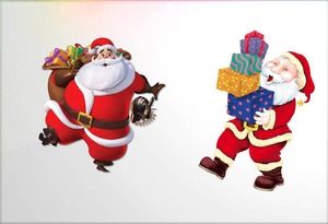 Dua Santa Claus dan hadiah Natal bahan PPT