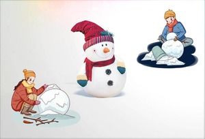 Descărcare material PPT de 5 desene animate rafinate de om de zăpadă