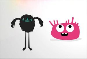 12 cute cartoon little monsters PPT material download