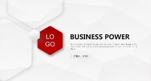 Simple micro three-dimensional business summary PPT template
