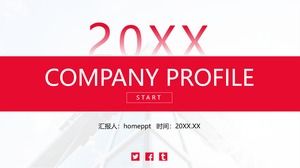 Modèle PPT de profil d'entreprise minimaliste rouge