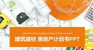 Modelo de ppt de plano de marketing imobiliário de materiais de construção