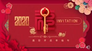 Fare Yılı Çin Yeni Yılı içerik ppt şablonu